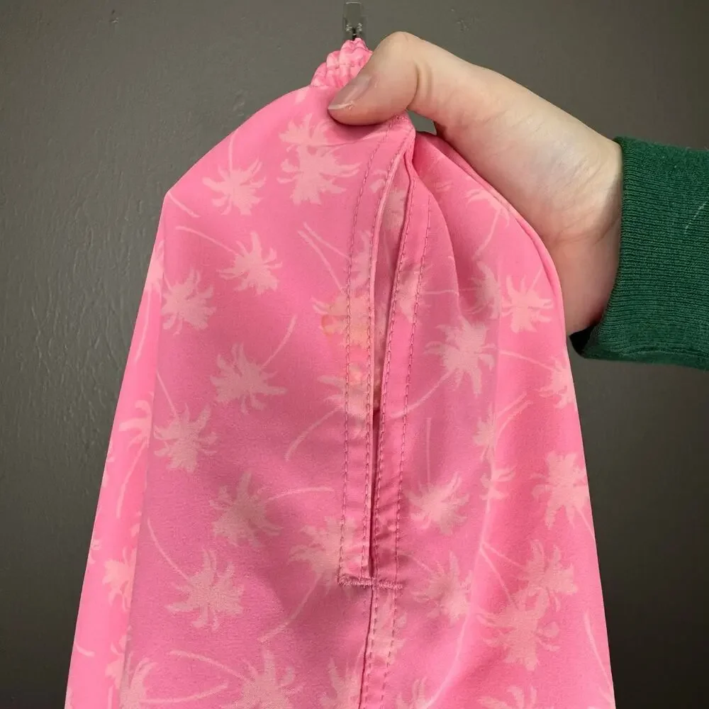 CHUBBIES Pink Palm Print Swim Trunks Size Small Summer beach pool casual